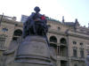 Theatre, statue and local urchin